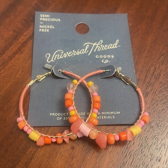 Universal Thread earrings Semi precious nickel free dangle fashion jewelry New - Picture 2 of 5